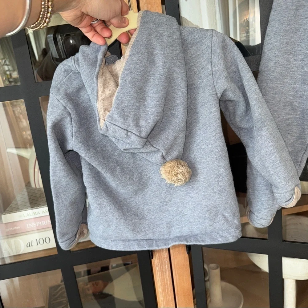 H&M kids hoodie joggers set matching lined sweatshirt neutral unisex pants top